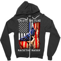 Salute The Flag Back The Badge Flag Police Hand Gift Zipper Hoodie | Artistshot