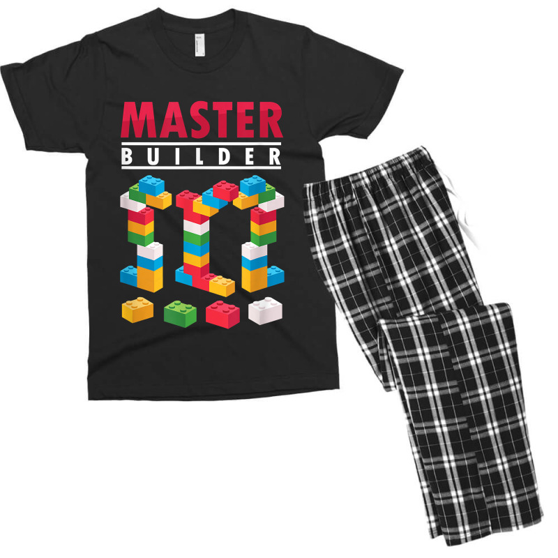 Cool Master Builder Building Blocks Bricks Toy Men's T-shirt Pajama Set | Artistshot