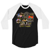 Top Ten Best Ww2 Tanks M4 Sherman Panzer Iv Tiger Ii T-34 3/4 Sleeve Shirt | Artistshot