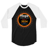 Hope Arkansas Ar Total Solar Eclipse 2024  2  T Shirt 3/4 Sleeve Shirt | Artistshot