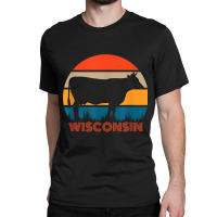 Cow Heifer Farm Owner State Of Wisconsin Dairy Farmer Retro Classic T-shirt | Artistshot