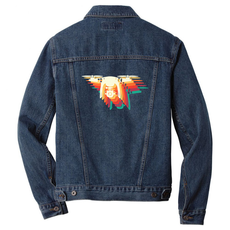 Vintage Retro Drone Tee Funny Drone Flying Men Denim Jacket | Artistshot