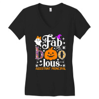 Faboolous Assistant Principal Shirt Boo Pumpkin Halloween Women's V-neck T-shirt | Artistshot