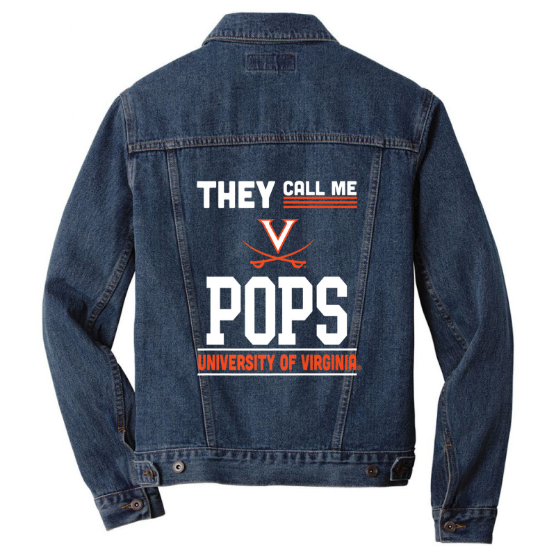 Virginia Cavaliers They Call Me Pops - Apparel Men Denim Jacket | Artistshot