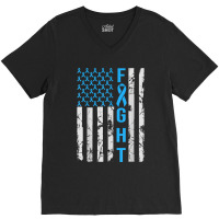 Diabetes Awareness N Usa Flag Distressed For Type 1 Diabetic V-neck Tee | Artistshot