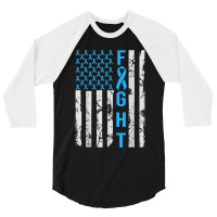 Diabetes Awareness N Usa Flag Distressed For Type 1 Diabetic 3/4 Sleeve Shirt | Artistshot