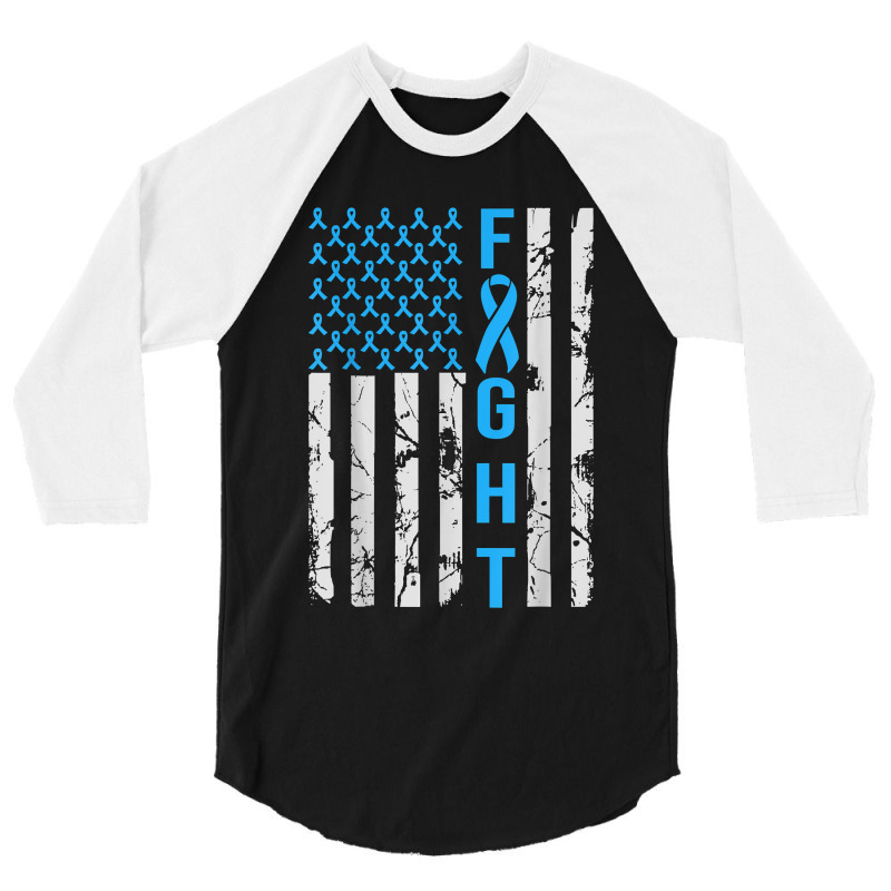 Diabetes Awareness N Usa Flag Distressed For Type 1 Diabetic 3/4 Sleeve Shirt by BurlFinkelstein | Artistshot