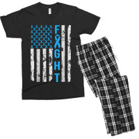 Diabetes Awareness N Usa Flag Distressed For Type 1 Diabetic Men's T-shirt Pajama Set | Artistshot