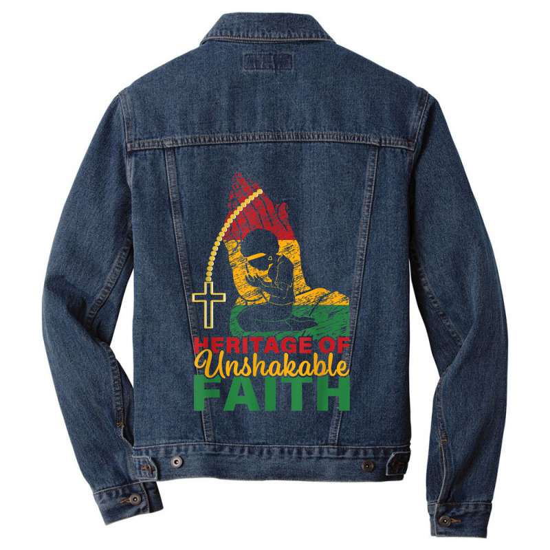 Heritage Of Unshakable Faith Women Black History Month Characters Vide Men Denim Jacket by TyrellDesign | Artistshot