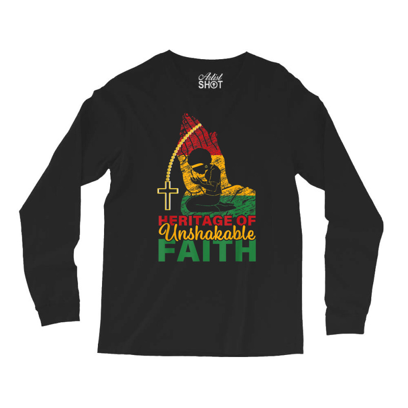 Heritage Of Unshakable Faith Women Black History Month Characters Vide Long Sleeve Shirts by TyrellDesign | Artistshot