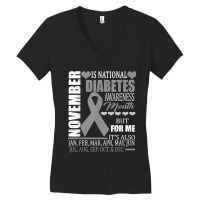 Diabetes Type Awareness November Diabetic Funny Gift Women's V-neck T-shirt | Artistshot