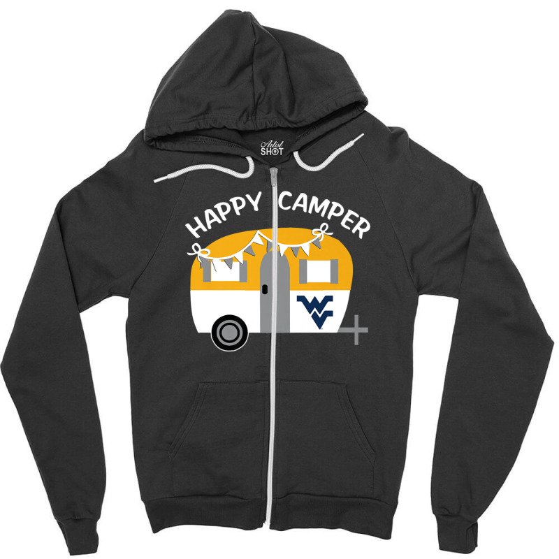 West Virginia Mountaineers Camping - Vintage Camping Zipper Hoodie | Artistshot