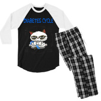 Diabetic Cycle Funny Cat Diabetes Awareness Men's 3/4 Sleeve Pajama Set | Artistshot