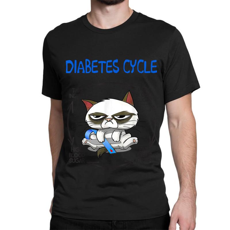 Diabetic Cycle Funny Cat Diabetes Awareness Classic T-shirt by BurlFinkelstein | Artistshot