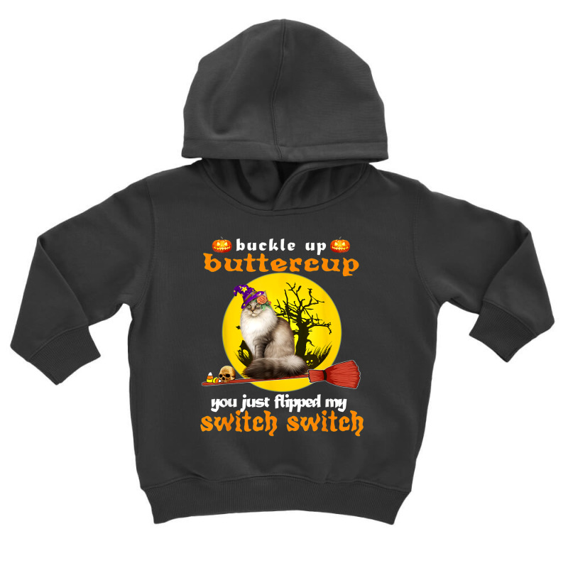 Buckle Up Buttercup Siberian Cat Halloween Toddler Hoodie by TopShirts | Artistshot