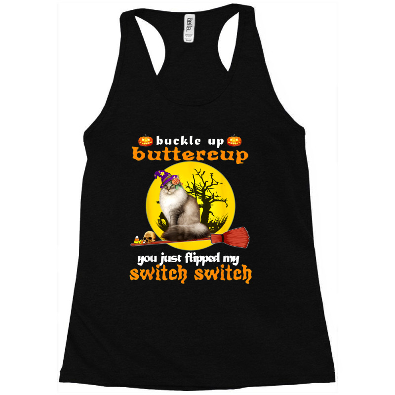 Buckle Up Buttercup Siberian Cat Halloween Racerback Tank by TopShirts | Artistshot