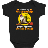 Buckle Up Buttercup Siberian Cat Halloween Baby Bodysuit | Artistshot