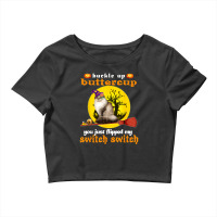 Buckle Up Buttercup Siberian Cat Halloween Crop Top | Artistshot