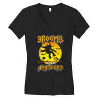 Brooms Are For Amateurs Witch Snowboarding Lover Halloween Women's V-neck T-shirt | Artistshot