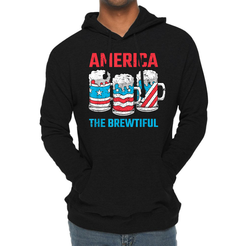 America The Brewtiful Funny July 4th Patriotic Bbq Cookout Lightweight Hoodie by MomoeNakatsuji | Artistshot