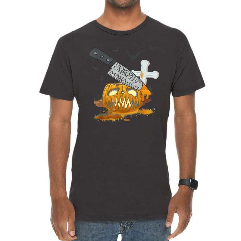 Capacity Manager Funny Halloween Party Vintage T-Shirt by Premium | Artistshot