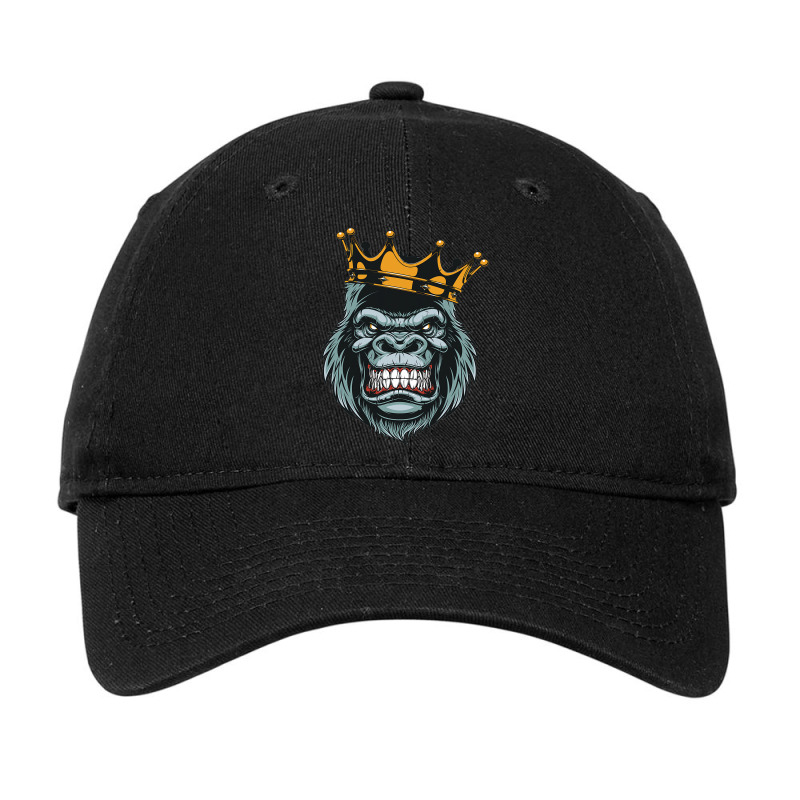 Gorilla King Ferocious Gorilla On With Crown Christmas Gifts Adjustable Cap | Artistshot