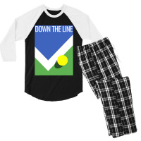 Tennis Player Open Fans  Down The Line  New York  Us Men's 3/4 Sleeve Pajama Set | Artistshot