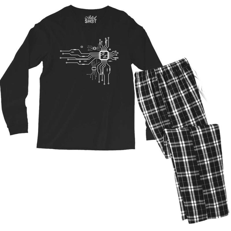 Cpu Heart Chipset Board Electrical Electronic Engineer Men's Long Sleeve Pajama Set by HarukaNarasaki | Artistshot