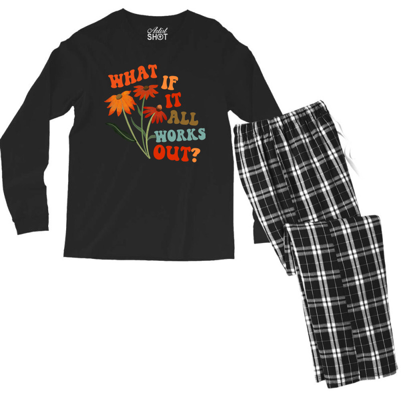 What If It All Works Out Funny Men's Long Sleeve Pajama Set by cm-arts | Artistshot