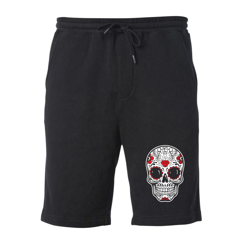 Sugar Skull Day Of The Dead Calavera Fleece Short by MasakoShinzawa | Artistshot