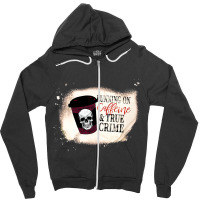 Running On Caffine And True Crime, Running On Caffine And True Crime V Zipper Hoodie | Artistshot