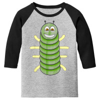 Green Caterpillar Character Cute Animal Halloween Costume Youth 3/4 Sleeve | Artistshot