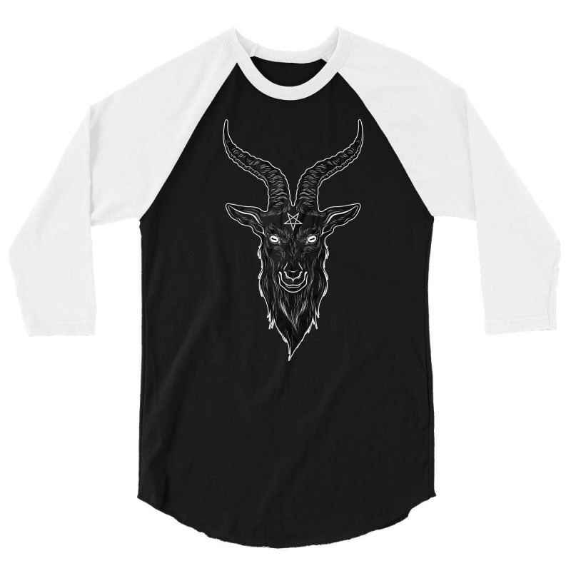 Satan Black, Satan Black Vintage, Satan Black Art, Satan Black Paintin 3/4 Sleeve Shirt | Artistshot