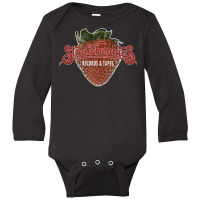 Strawberries Records Studio, Strawberries Records Studio Art, Strawber Long Sleeve Baby Bodysuit | Artistshot