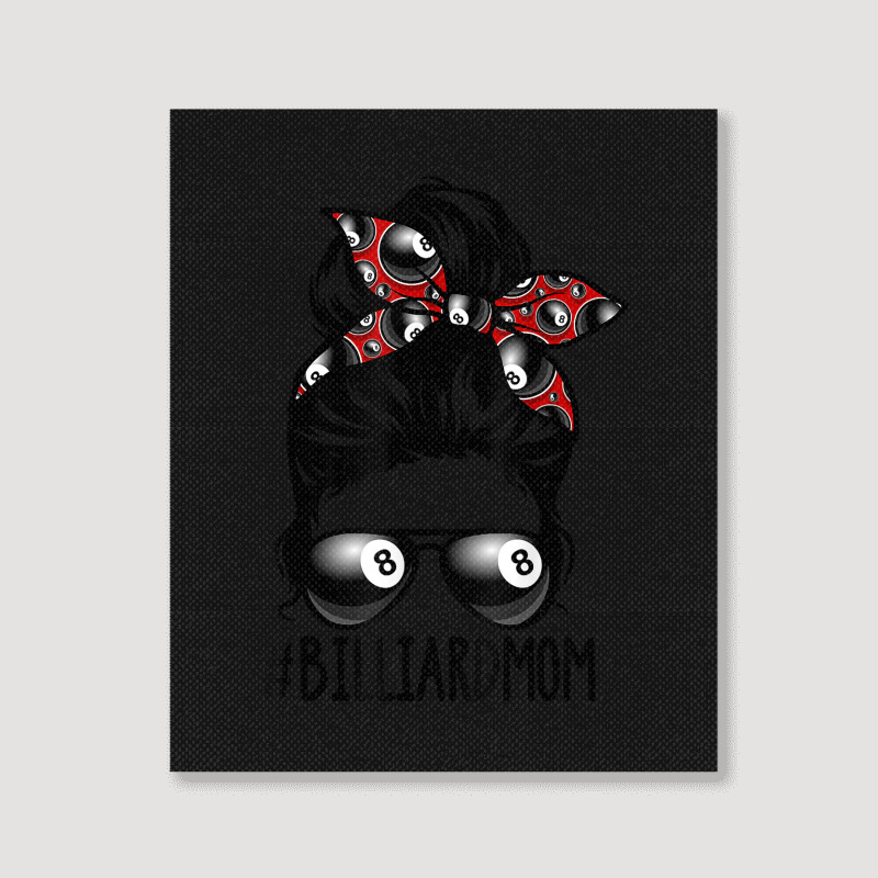 Billiard Ball Mom Billiard Player Bandana Mom Messy Bun Hair Portrait Canvas Print | Artistshot