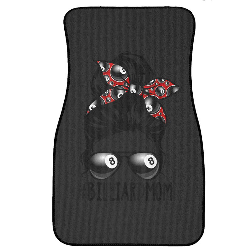 Billiard Ball Mom Billiard Player Bandana Mom Messy Bun Hair Front Car Mat | Artistshot