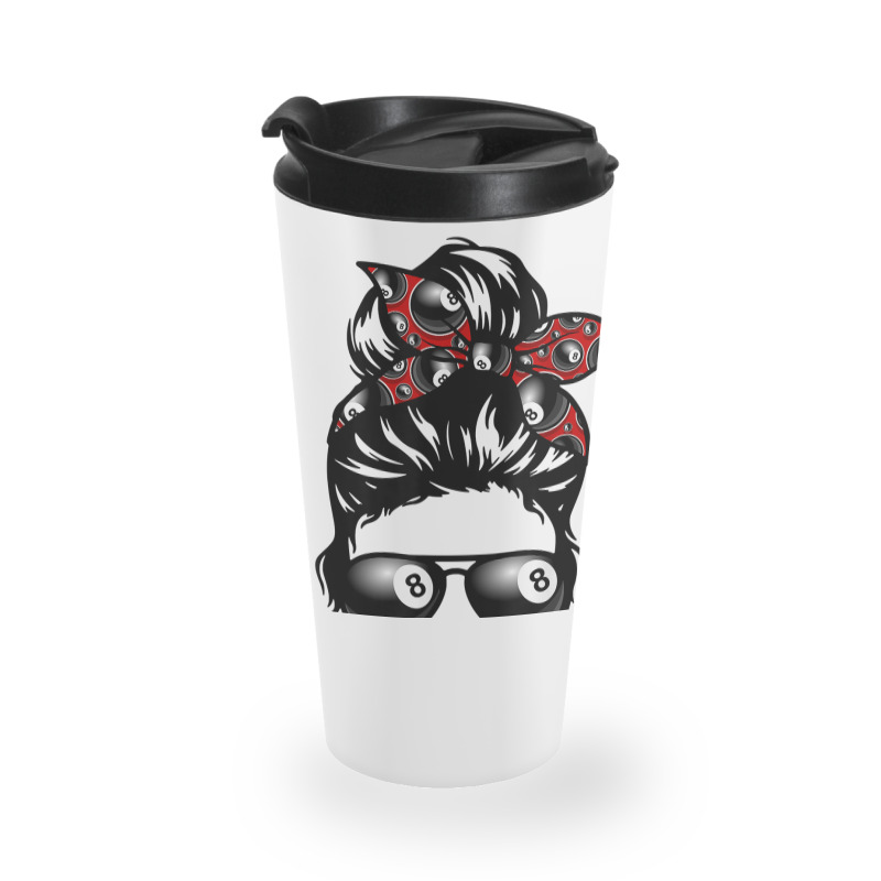 Billiard Ball Mom Billiard Player Bandana Mom Messy Bun Hair Travel Mug | Artistshot