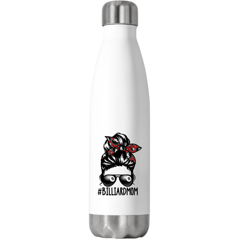 Billiard Ball Mom Billiard Player Bandana Mom Messy Bun Hair Stainless Steel Water Bottle | Artistshot