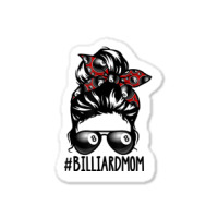 Billiard Ball Mom Billiard Player Bandana Mom Messy Bun Hair Sticker | Artistshot