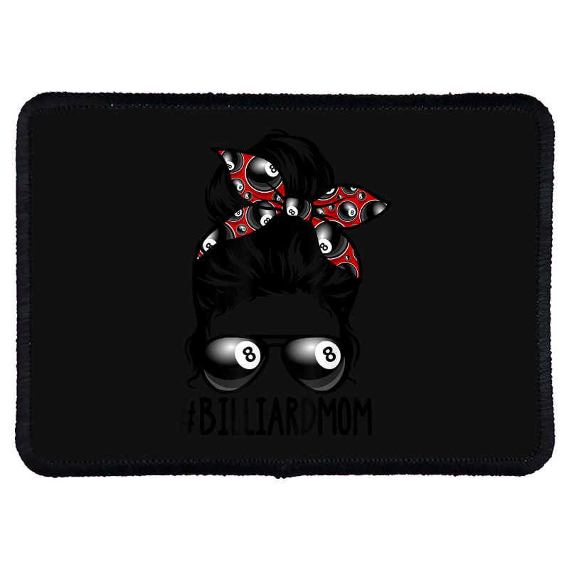 Billiard Ball Mom Billiard Player Bandana Mom Messy Bun Hair Rectangle Patch | Artistshot