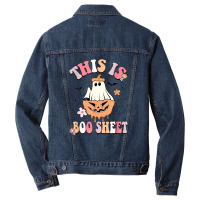 Groovy This Is Boo Sheet Floral Ghost Halloween Costume Men Denim Jacket | Artistshot