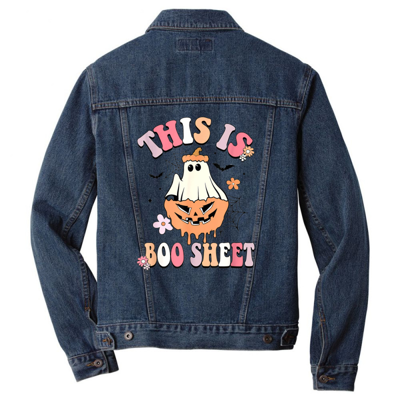 Groovy This Is Boo Sheet Floral Ghost Halloween Costume Men Denim Jacket by Newart | Artistshot