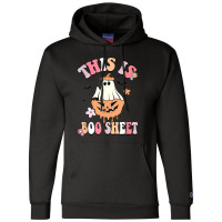 Groovy This Is Boo Sheet Floral Ghost Halloween Costume Champion Hoodie | Artistshot