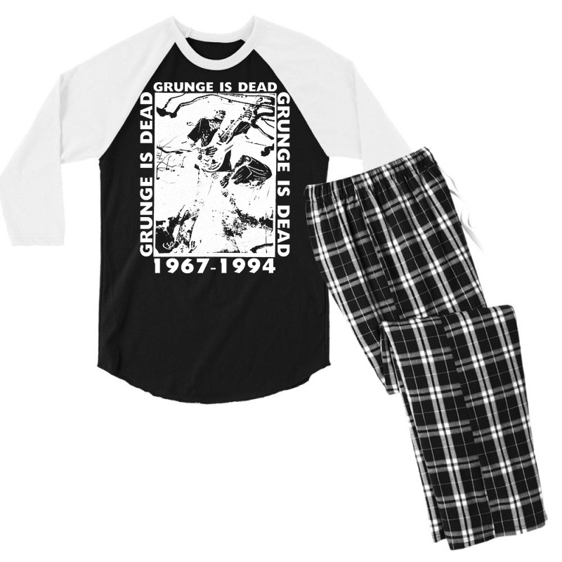 Grunge Is Dead, The Grunge Is Dead, Grunge Is Dead Art, Grunge Is Dead Men's 3/4 Sleeve Pajama Set | Artistshot