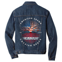 American Grown Latvian Roots Latvia Flag Men Denim Jacket | Artistshot