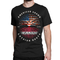 American Grown Latvian Roots Latvia Flag Classic T-shirt | Artistshot