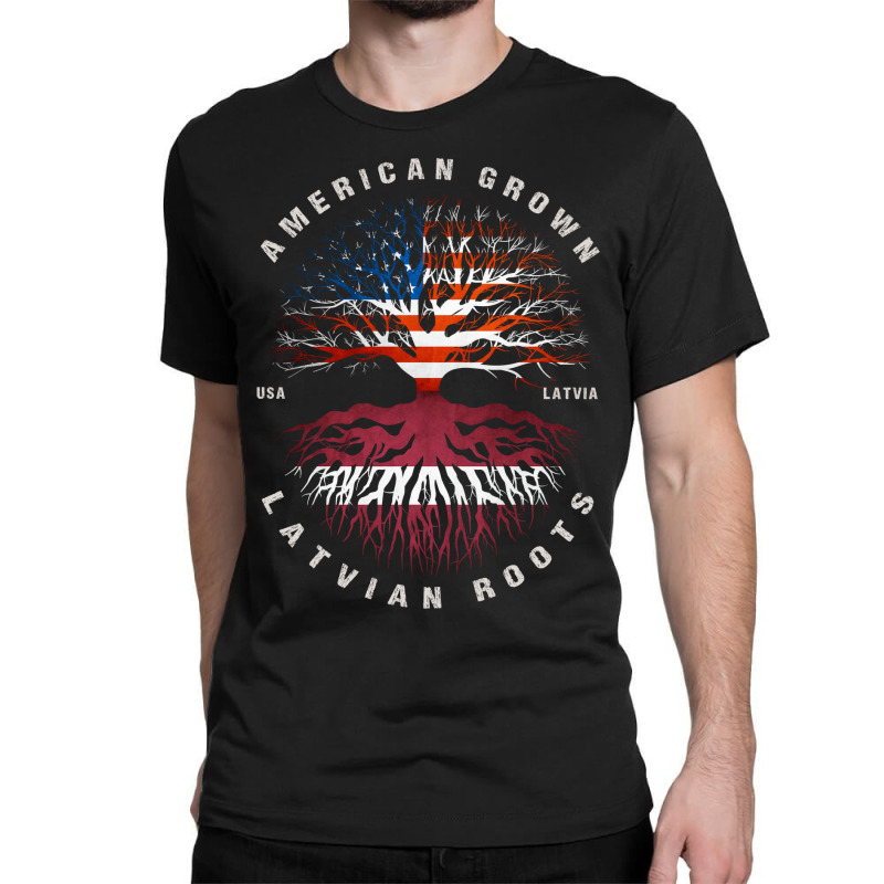 American Grown Latvian Roots Latvia Flag Classic T-shirt | Artistshot