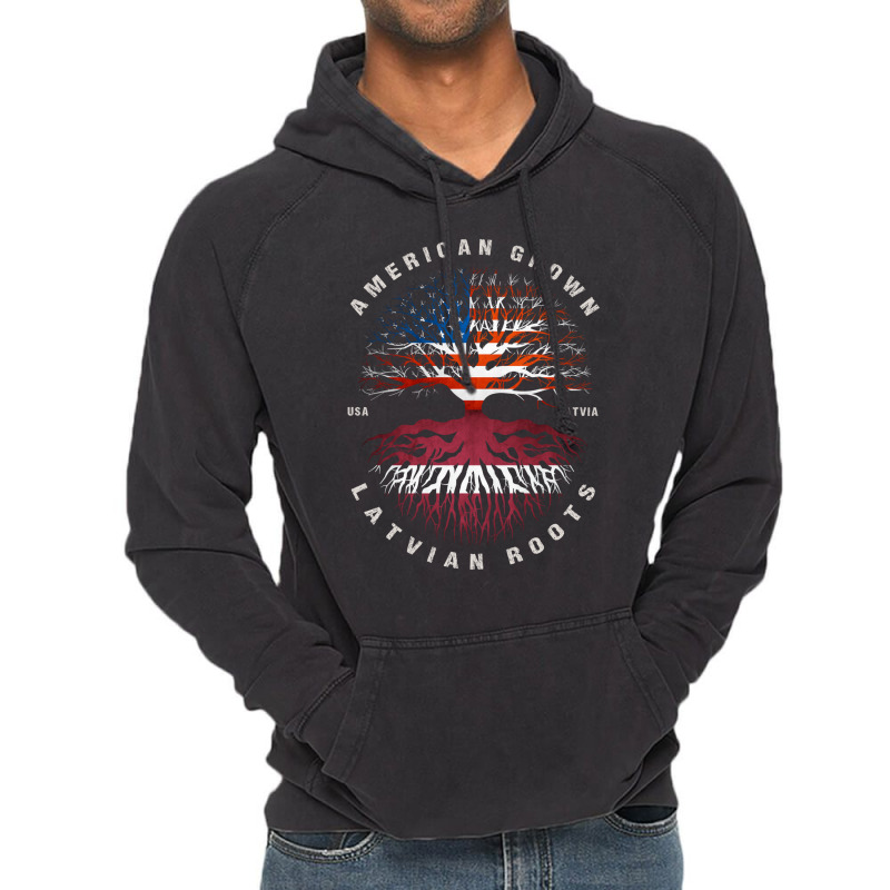 American Grown Latvian Roots Latvia Flag Vintage Hoodie | Artistshot