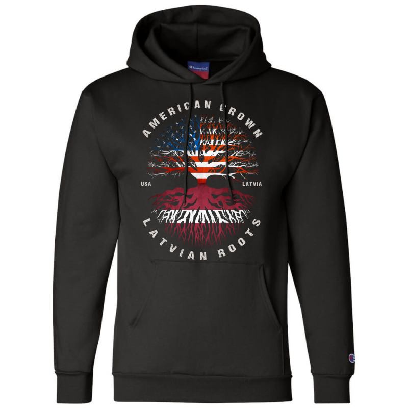 American Grown Latvian Roots Latvia Flag Champion Hoodie | Artistshot