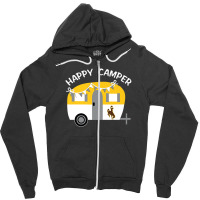 Wyoming Cowboys Camping - Vintage Camping Car Student Zipper Hoodie | Artistshot